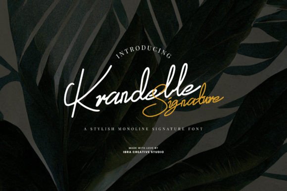 Krandelle Signature: A Chic Monoline Script Font for Handmade Brands